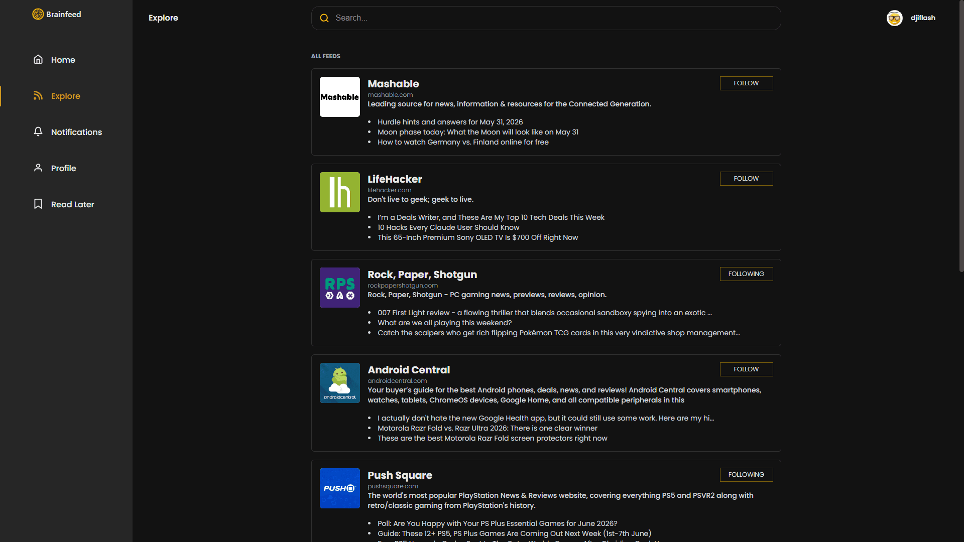 Brainfeed screenshot 2